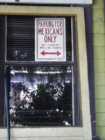 (parking sign in window)