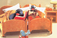 (ducks in bed)