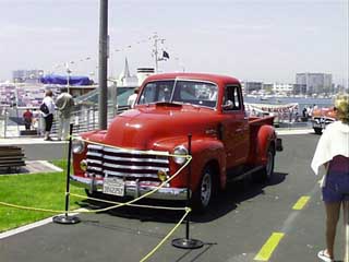 (cool red truck)